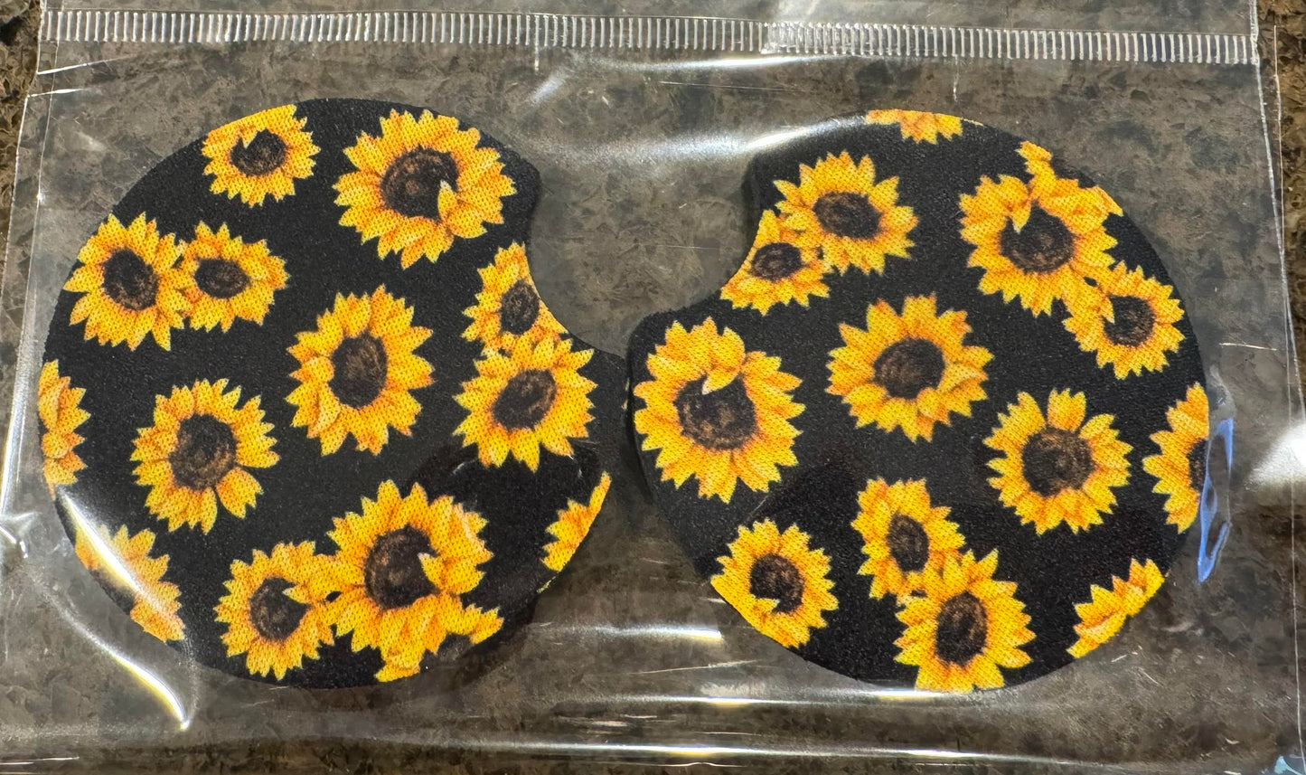 Sunflower Car Coaster Set