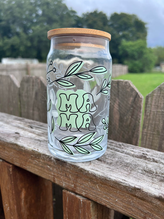 Glass 16oz Green Mama Cup